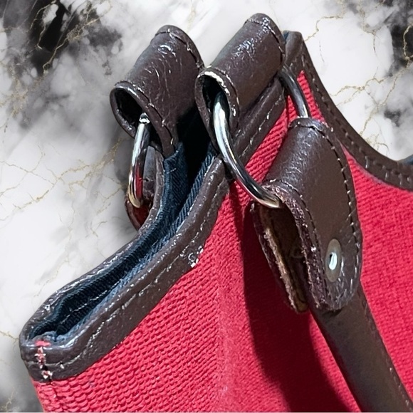 AARONG Hand Beaded Floral Shoulder Tote Bag Red Black Brown - Picture 11 of 11